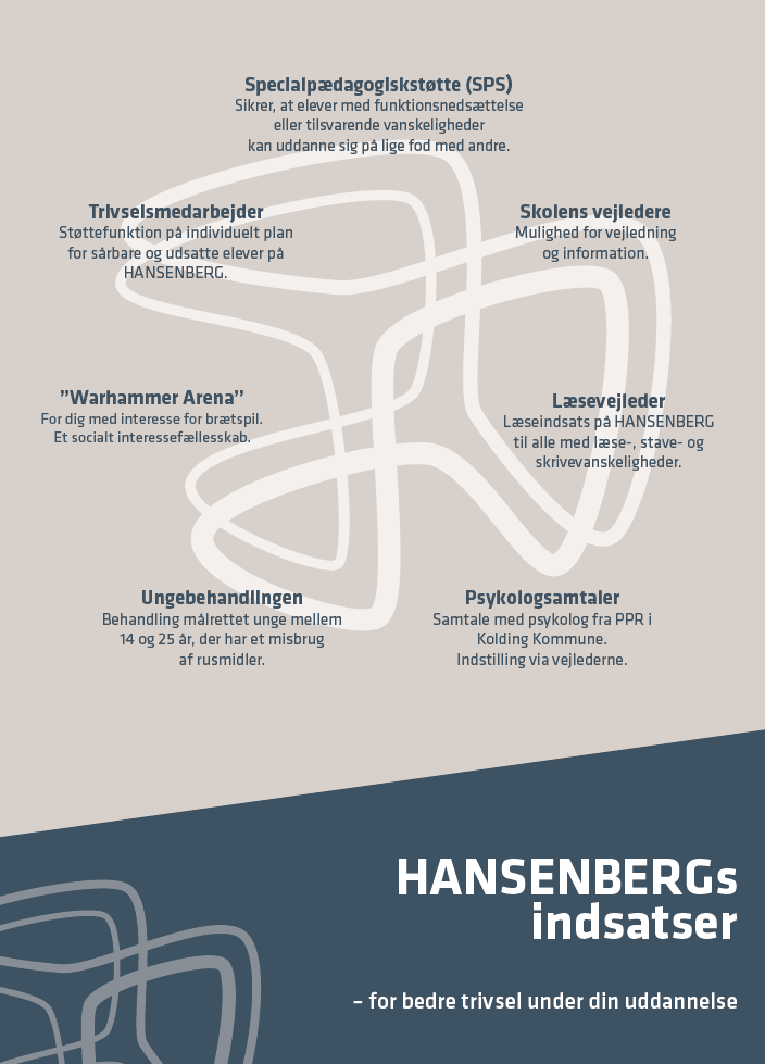 Her gives et overblik over de indsatser, som Hansenberg sætter ind for bedre trivsel på uddannelserne.